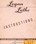 Logan 915 917 920 922, Lathes, Instructions Manual Year (1952)